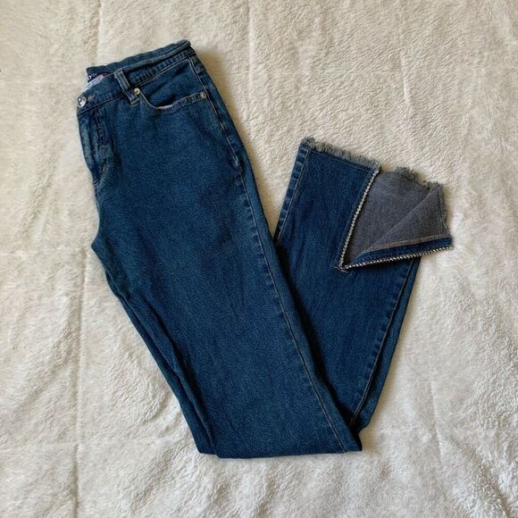 Vintage Denim - Vintage Y2K QPD Rhinestone Slit Bootcut Jeans Sz 5, Waist 14 - Inseam 30 EUC